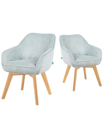 DUBI Möbel 2er-Set: Drehstuhl Mika-Jara in Hellblau - (B)60 x (H)82 x  (T)61 cm