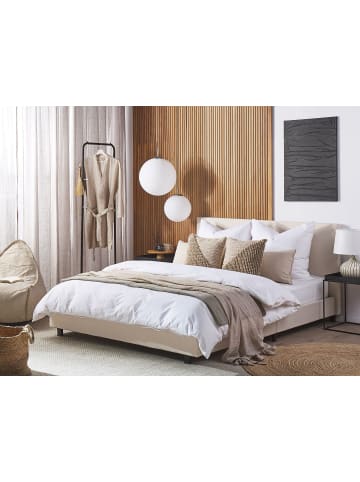 Beliani Doppelbett ALBI in Beige/Schwarz - (W) 175 x (H) 94 x (L) 211 cm