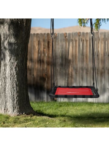 relaxdays Nestschaukel in Rot - (B)103 x (H)159 x (T)77 cm