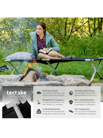 tectake 2er Set Feldbett  190 x 70 x 45 cm, schwarz