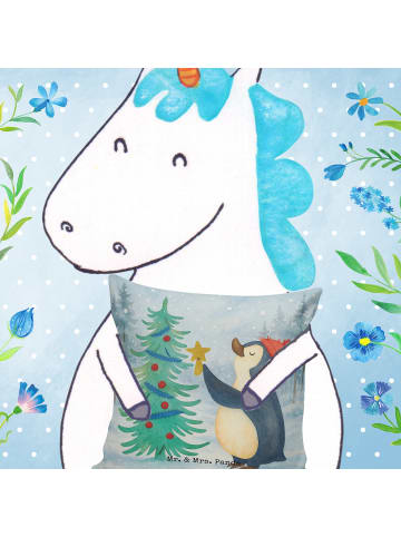 Mr. & Mrs. Panda Dekokissen Pinguin Weihnachtsbaum Design ohne S... in Weiß