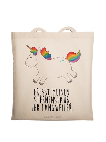Mr. & Mrs. Panda Tasche Einhorn Happy mit Spruch in Creme