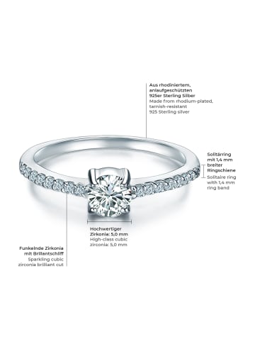 Trilani Ring aus Sterling Silber mit Zirkonia in silber