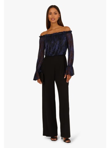 Adrianna Papell Jumpsuit Crinkle Crepe Jumpsuit in navy black
