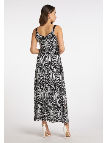 faina Maxikleid Mit Zebra-Print in Schwarz Weiss