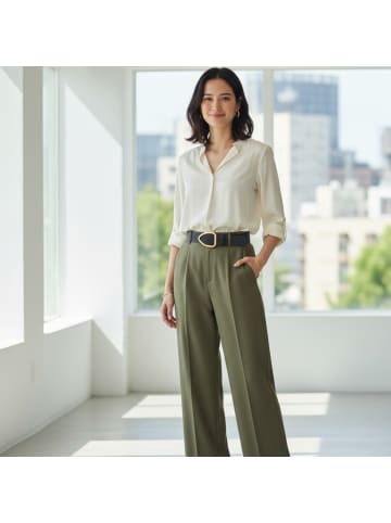 FRONHOFER Damengürtel goldene Schnalle in Grau