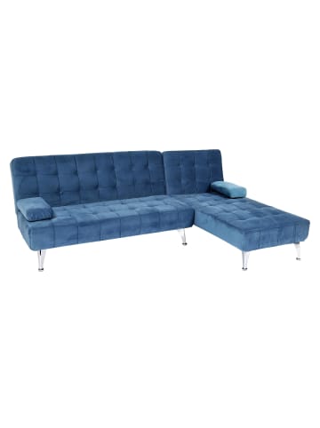 MCW Schlafsofa K22 Liegefläche links/rechts, Samt blau