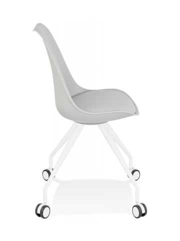 KADIMA DESIGN Bürostuhl SKIN aus Metall & Kunststoff | Modern Weiß Grau in Grau-Weiß