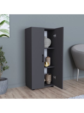 en.casa Beistellschrank Åsnes in Anthrazit (H)108cm