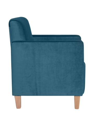 58 aufm Kessel SESSEL Karol Bezug Samtvelours Buche natur / petrol