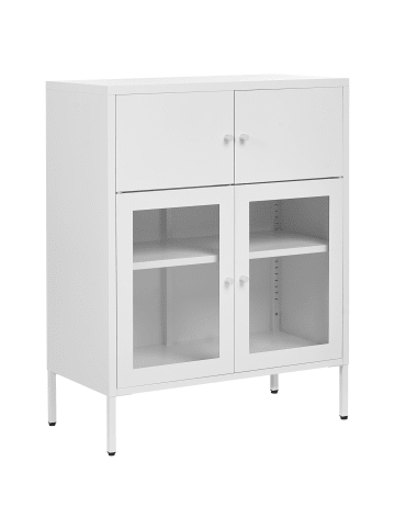 Beliani Vitrine ESHOLT in Weiß - (W) 80 x (H) 102 x (L) 40 cm