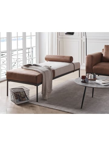 Beliani Chaiselongue MALMOS in Beige/Braun/Schwarz - (W) 172 x (H) 47 x (L) 73 cm