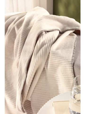 biederlack Wohndecke Feel Cord in braun beige creme camel