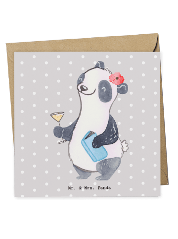 Mr. & Mrs. Panda Deluxe Karte Eventmanagerin Herz ohne Spruch in Grau Pastell