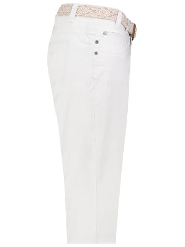 Sublevel Bequeme Caprihose Flechtgürtel Seitentaschen in Weiß-3
