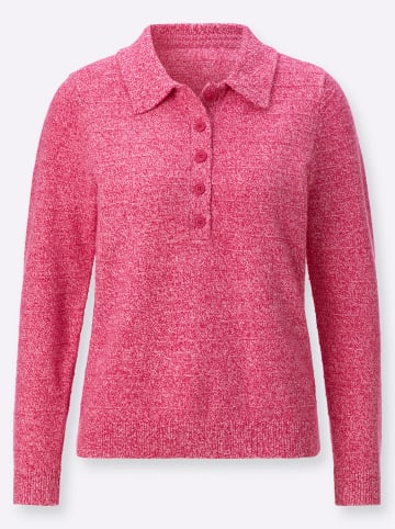 WITT WEIDEN Polopullover in pink-ecru-meliert