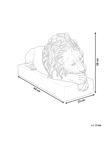 Beliani Gartenfigur LARI in Beige/Weiß - (W) 23 x (H) 38 x (L) 64 cm