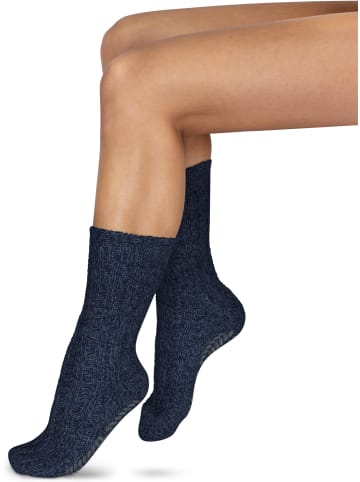normani 2 Paar Norweger-ABS-Socken mit Schafwolle in Blaumelange
