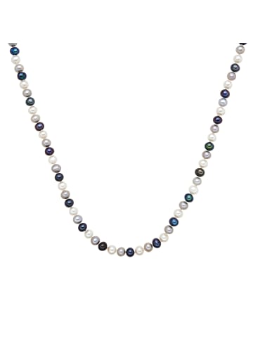 Lulu & Jane Perlen-Kette Messing Süßwasser-Zuchtperle in multicolor