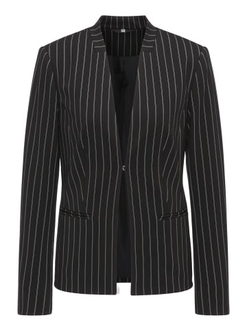 GOLDNER Moderner Cardigan im Nadelstreifen-Dessin in schwarz