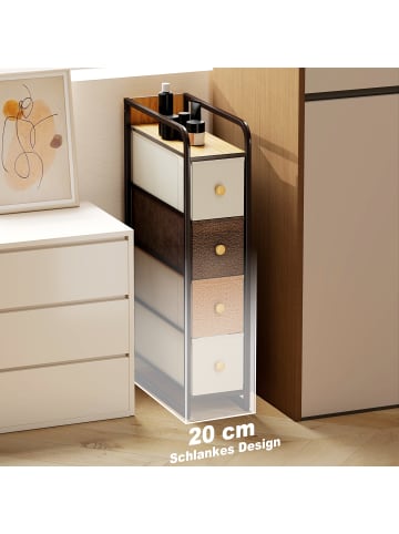 HOMCOM Kommode-20L x 47B x 84,5H cm-Mehrfarbig