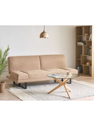 Beliani Schlafsofa YORK in Beige/Schwarz - (W) 190 x (H) 81 x (L) 89 cm