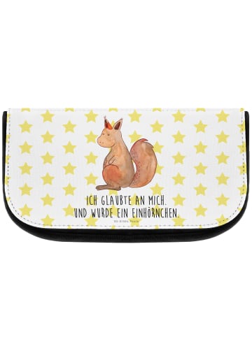 Mr. & Mrs. Panda Make-Up Tasche Einhorn Glauben mit Spruch in Weiß
