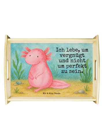 Mr. & Mrs. Panda Holztablett Axolotl Niedlich Design mit Spruch in Weiß