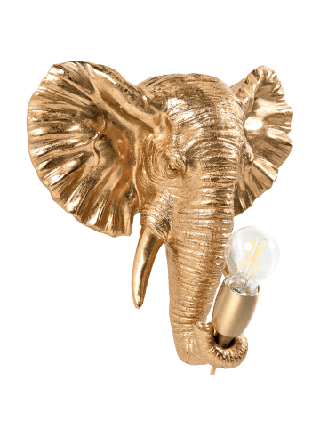 Beliani Wandleuchten ELEPHANTI in Gold/Messing - (W) 36 x (H) 34 x (L) 10 cm