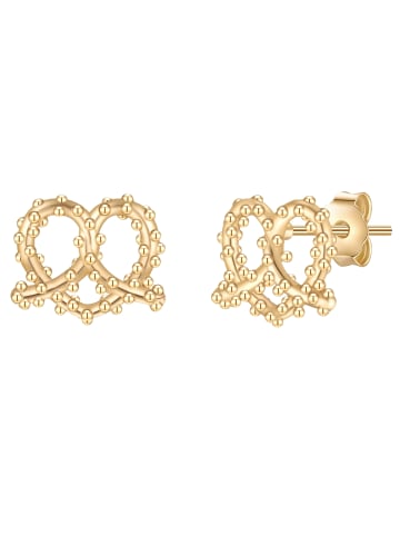 Glanzstücke München Ohrringe Herz-Breze aus Sterling Silber in gelbgold