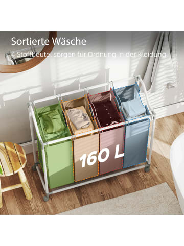 HOMCOM Wäschekorb-97L x 38B x 81H cm-Grau
