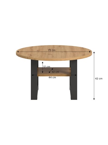 ebuy24 Couchtisch Seattle Eiche 75 x 75 cm