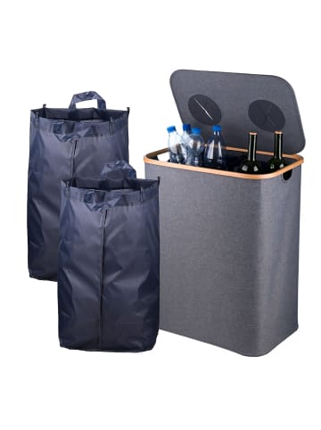 relaxdays Pfandflaschen-Sammelbehälter in Grau - 170 Liter