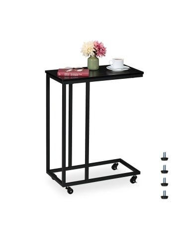 relaxdays Beistelltisch in Schwarz - (B)60 x (H)79 x (T)30 cm