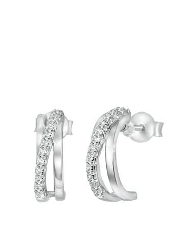 Lucardi 925 Silber Ohrringe Asymmetrisch