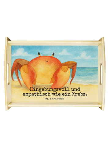 Mr. & Mrs. Panda Küchentablett Sternzeichen Krebs Design mit Spruch in Weiß