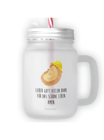 Mr. & Mrs. Panda Mason Jar Igel Beten mit Spruch in Transparent