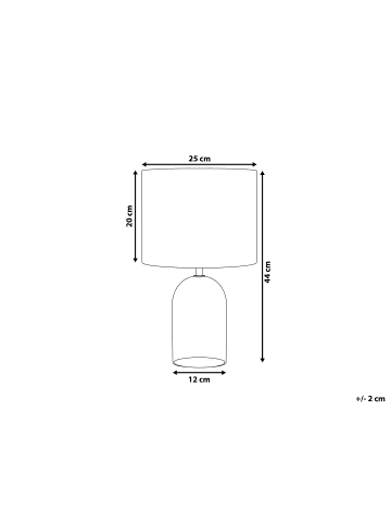 Beliani Tischleuchten DEVOLL in Grau/Transparent - (W) 25 x (H) 44 x (L) 25 cm