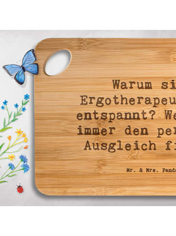 Mr. & Mrs. Panda Servierplatte Spruch Ergotherapeutin BalanZeichen mi... in Braun