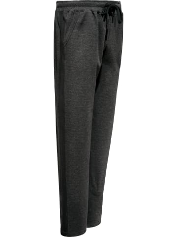 Erwin Müller Interlock-Jersey Freizeithose, lang in anthrazit meliert-schwarz