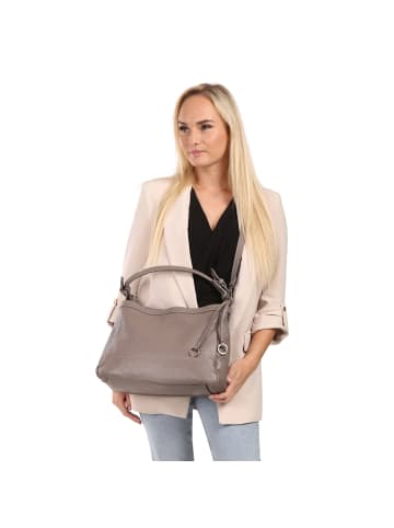 Toscanto Leder Schultertasche Toscanto Tasche grau ca. 38cm