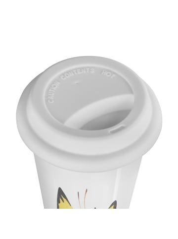 Mr. & Mrs. Panda Kaffeebecher Schmetterling Zitronenfalter mit S... in Weiß