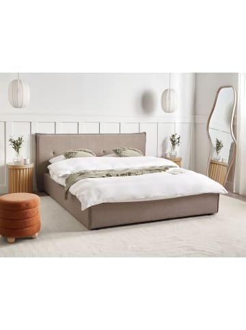 Beliani 2-tlg Doppelbett LESTRE in Beige/Schwarz