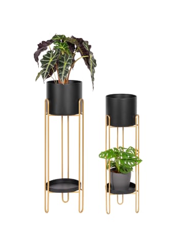 bremermann 2tlg-Set Blumenhocker 25,5 x 25,5 x 86 cm in Gold/schwarz