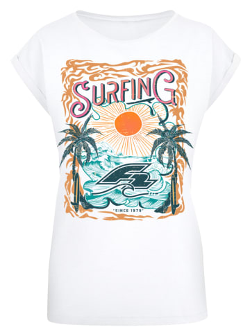 f2 Extended Shoulder T-Shirt F2 Surfers Sunset Sommer Vibes in weiß