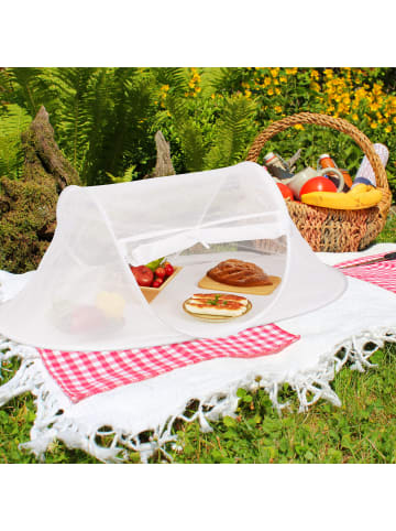 relaxdays Fliegenhaube in Weiß - (B)110 x (H)40 x (T)58 cm