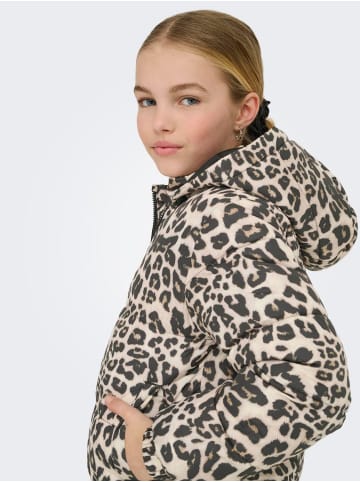 KIDS ONLY Winterjacke Steppjjacke kurz Kogdalia Leoprint in silver mink