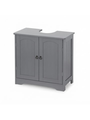 relaxdays Waschbeckenunterschrank in Grau - (B)60 x (H)60 x (T)30 cm