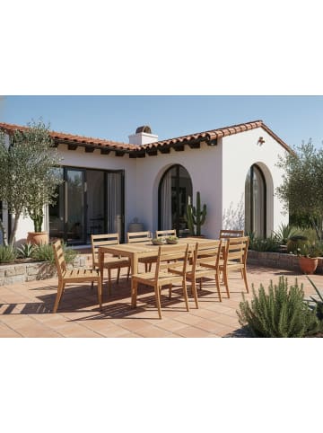 Beliani 9-tlg Gartentisch Set CHIOGGIA in Braun