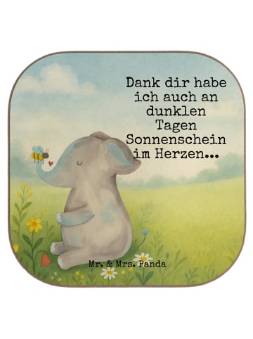 Mr. & Mrs. Panda Untersetzer Glas Elefant Biene Design mit Spruch in Weiß